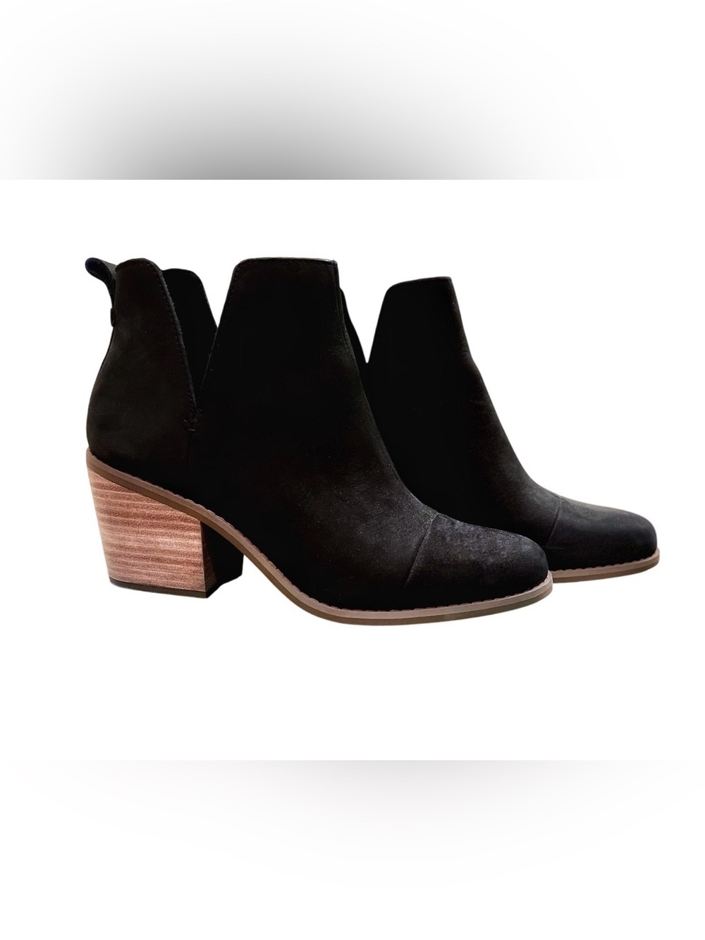 TOM’S ‘Everly’ Women's Black Block Heel Ankle Boots, Size 9